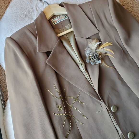 Vintage Jackets & Blazers - VTG Olive Blazer